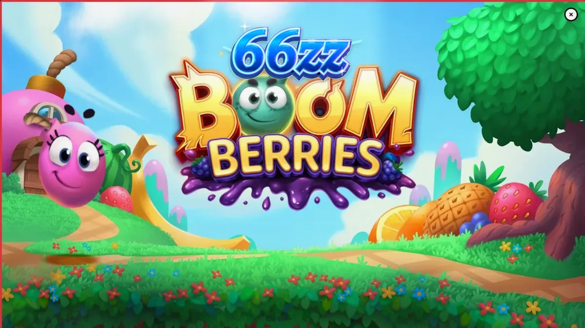 Boomberries স্লট গেমের রঙিন এবং ফলের থিমযুক্ত ইন্টারফেস